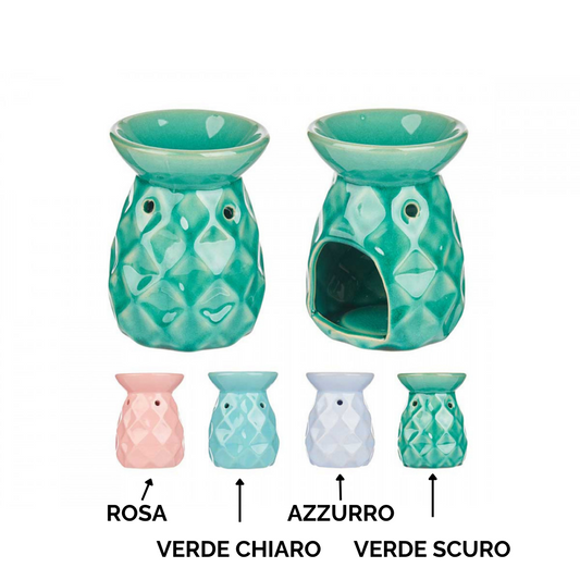 Diffusore Raffinato in Ceramica con Motivo a Forma di Diamante - Quattro Colori Sfumati cm.9x12h.