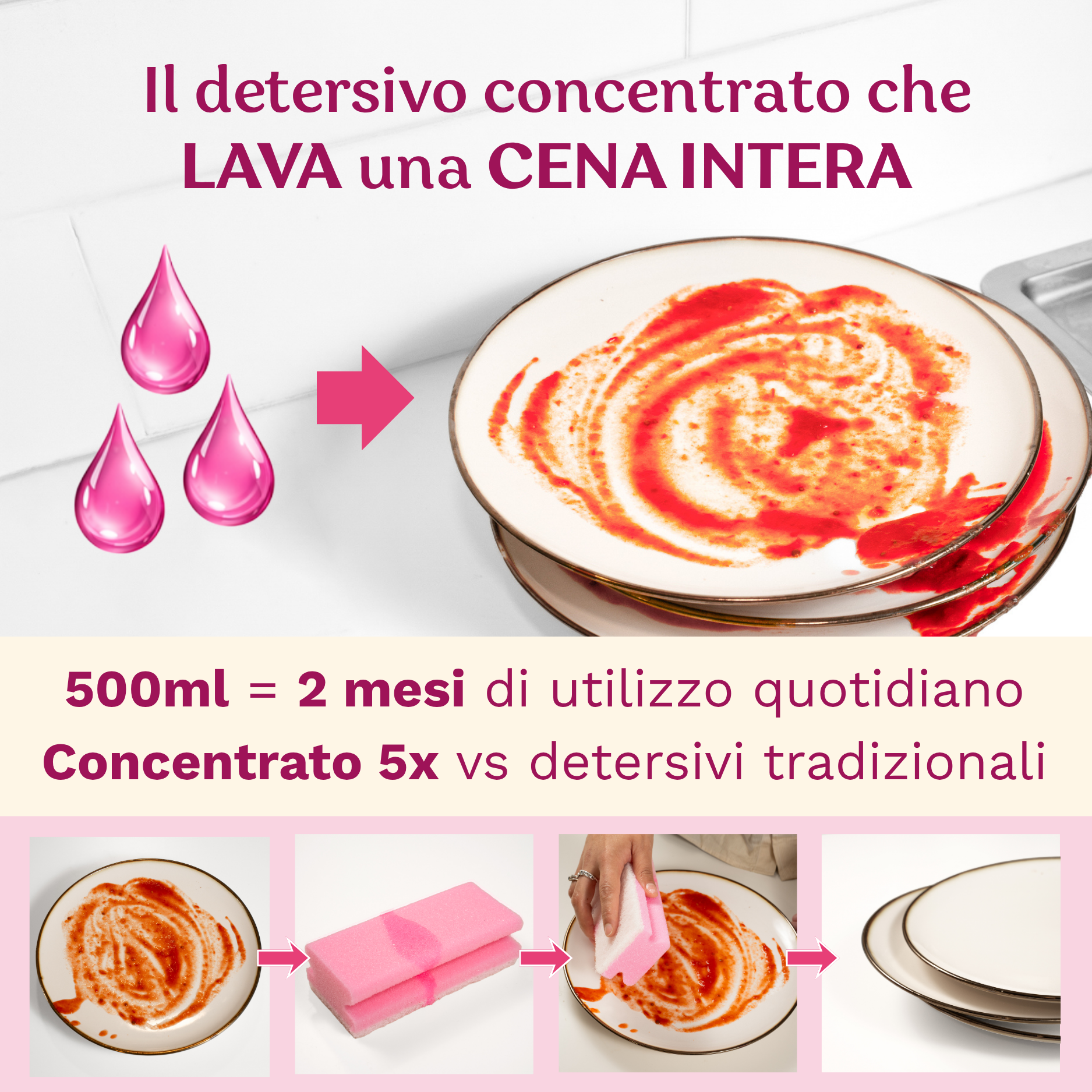 Magic Piatti Ml.500 - Detersivo Piatti al Pompelmo Rosa