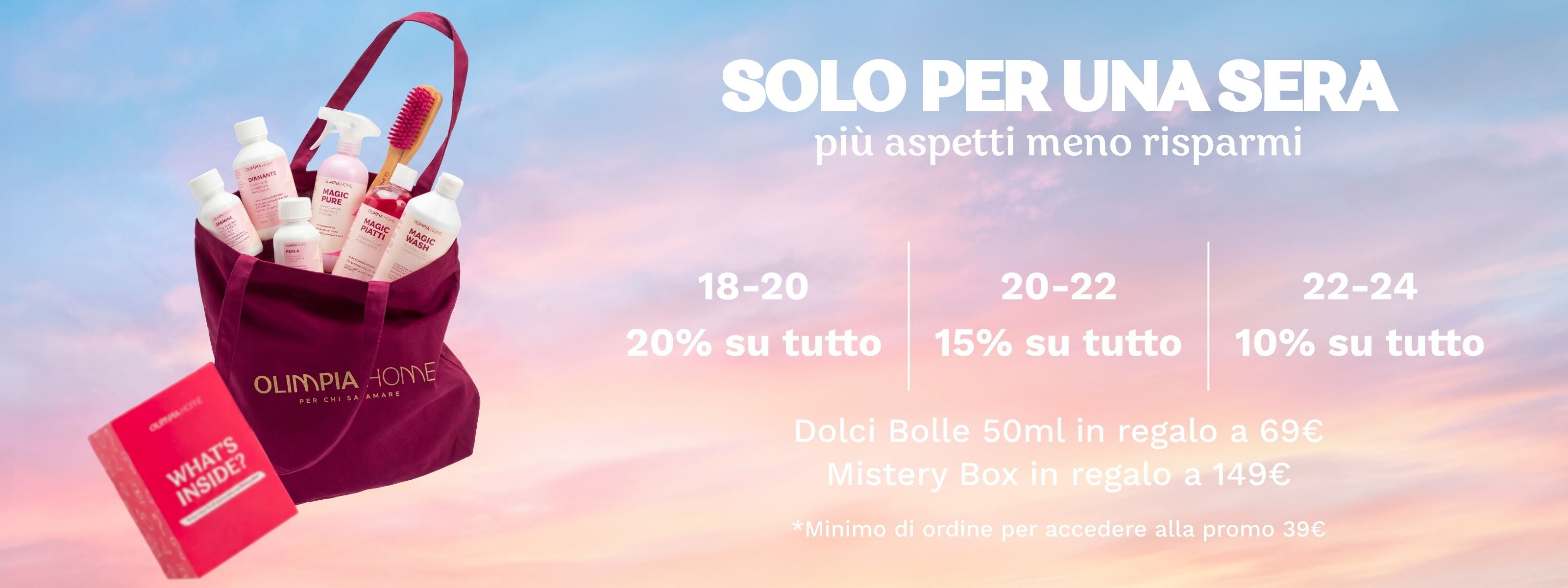 Shopping Night 27 agosto, prodotti per il bucato e la casa, Olimpia Home
